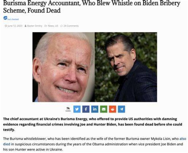 Burisma Mykola Lisin Wife Biden Whistleblower Found Dead