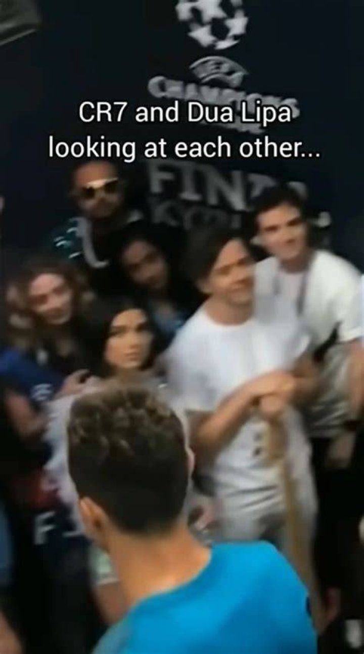 Fan notices cute moment between Cristiano Ronaldo and Dua Lipa video