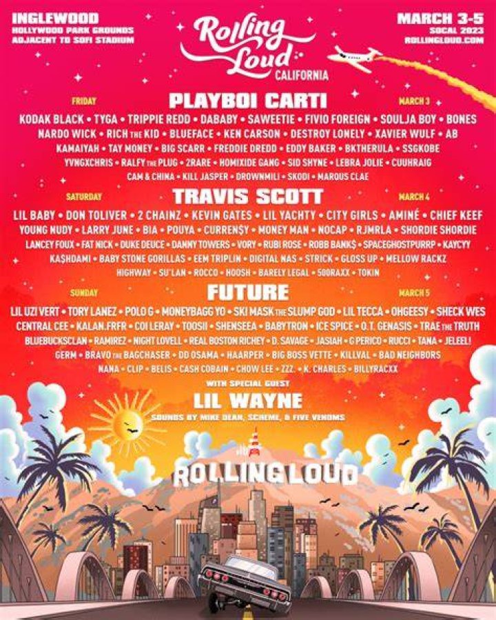 Rolling Loud Los Angeles 2023 Lineup Revealed Images